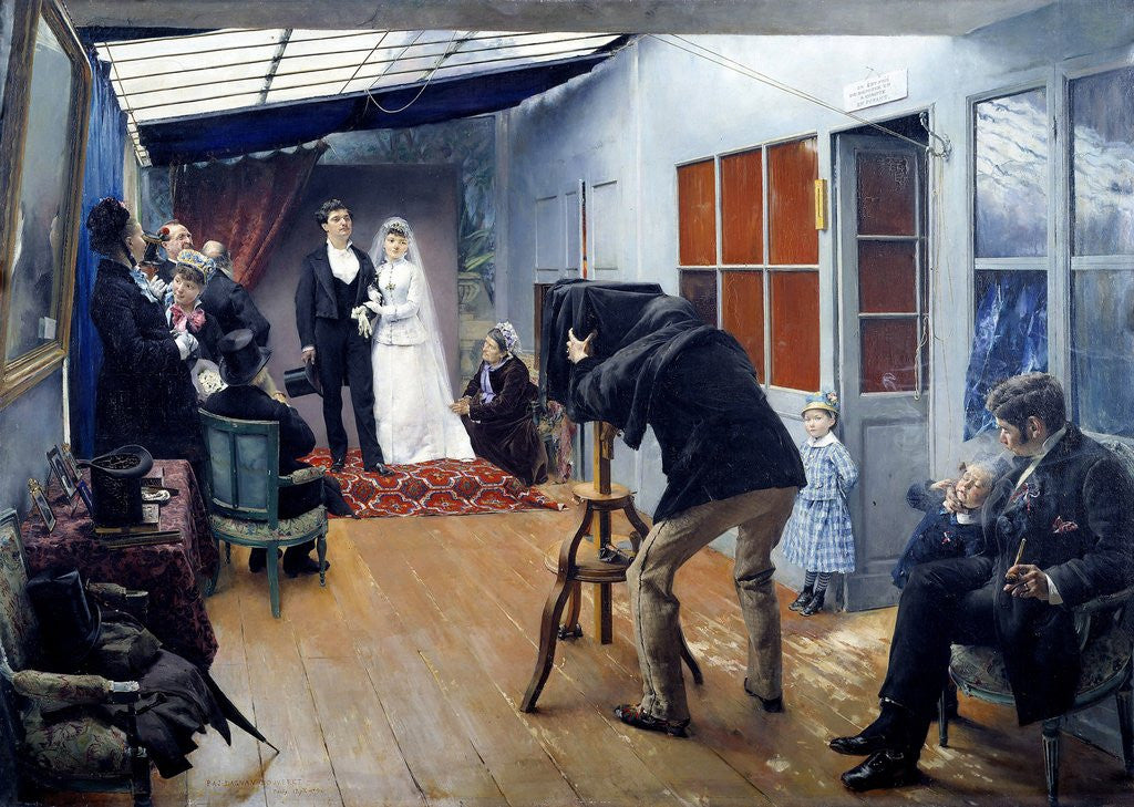 Detail of Wedding party at the photographer's studio - by Dagnan Bouveret