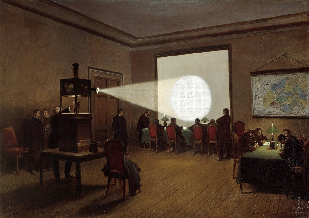 Detail of Projection of encoded telegraphic messages, 1870 - by Jules Did