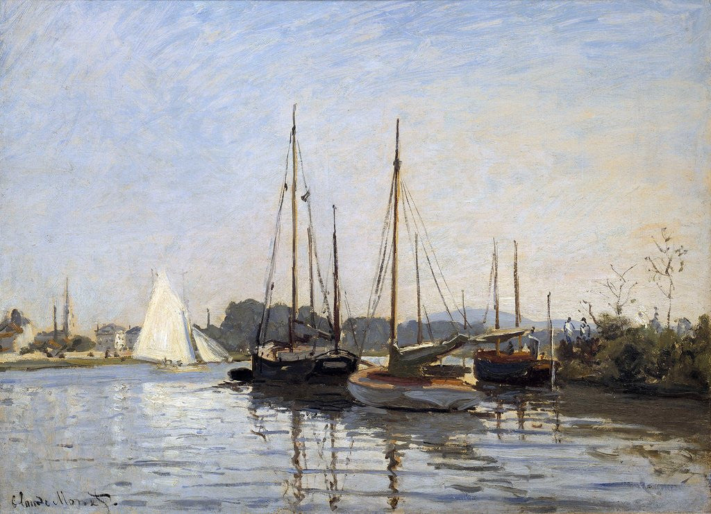 Detail of Pleasure boats at Argenteuil - by Claude Monet