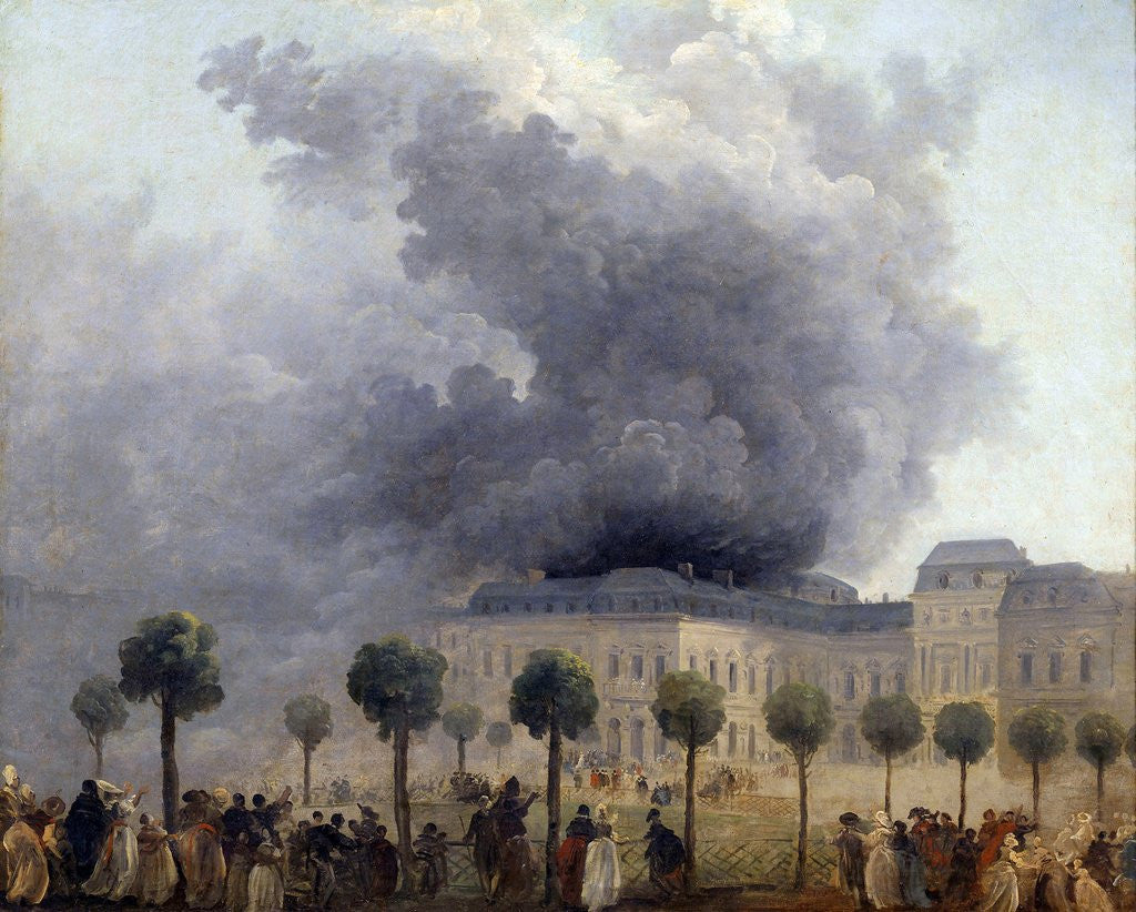 Detail of View of the fire at the Opera, Paris, 1781- by Hubert Robert
