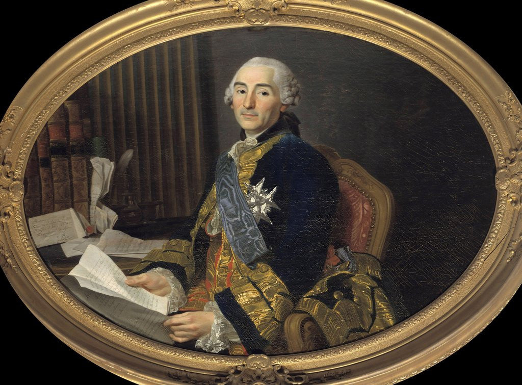 Detail of Portrait of Cesar-Gabriel Count of Choiseul-Chevigny by Alexandre Roslin