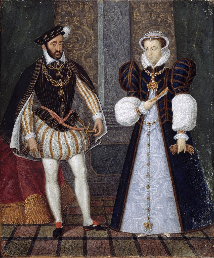 Detail of Portraits of Henry II and Catherine de Medicis by Anonymous