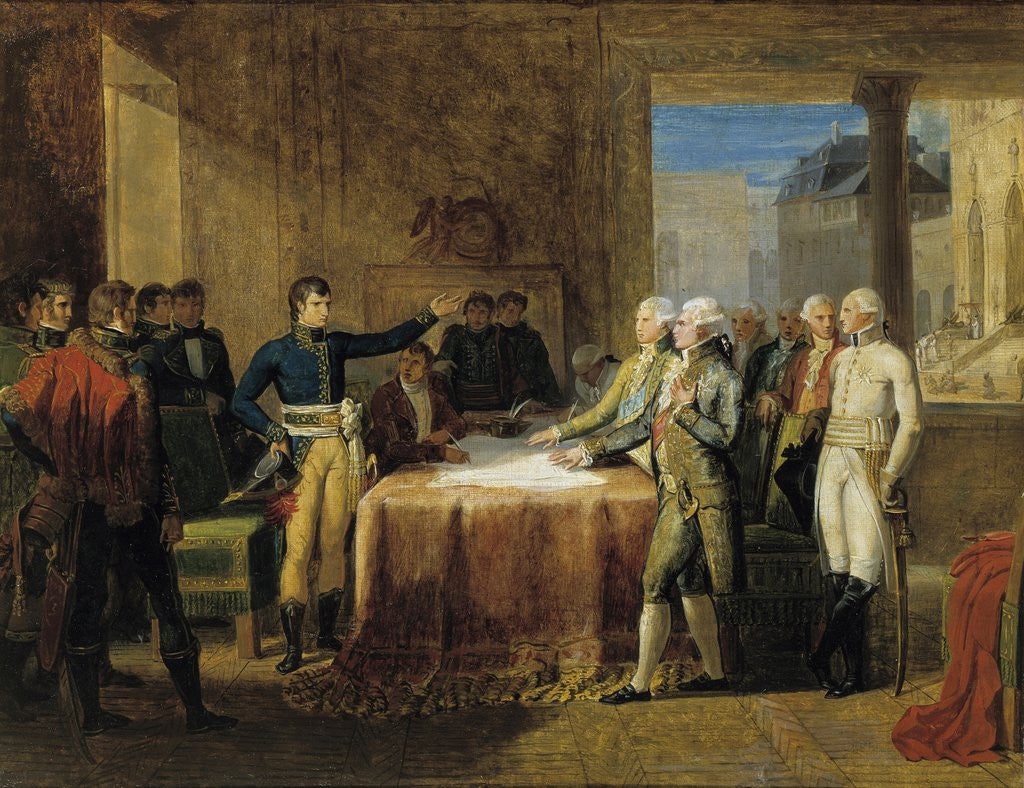 Detail of Preliminaries of the peace signed at Leoben, 1797 by Guillaume Lethiere