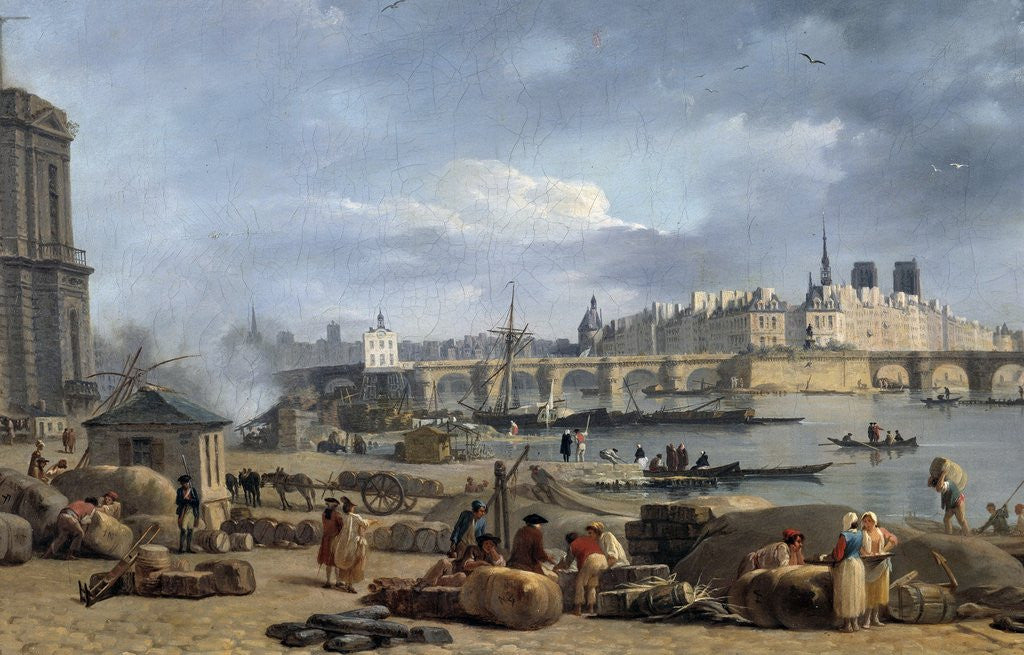View of the tip of the Ile de la Cite from the Port St. Nicolas in Paris by Alexandre Jean Noel