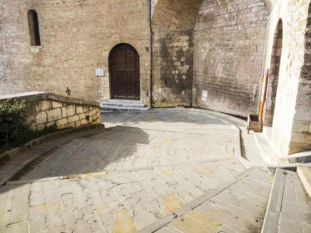 Detail of Stairs winding down hill in Old Town of Gubbio by Anonymous