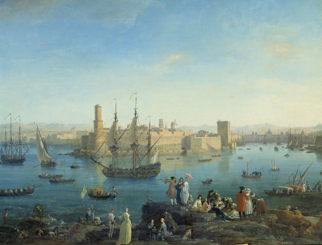 Detail of Entrance of the harbour of Marseille in 1754 by Joseph Vernet