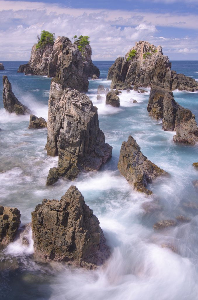 Detail of Spectacular and poetic view of rock formation called Gigi Hiu (Shark's Teeth), Lampung by Anonymous