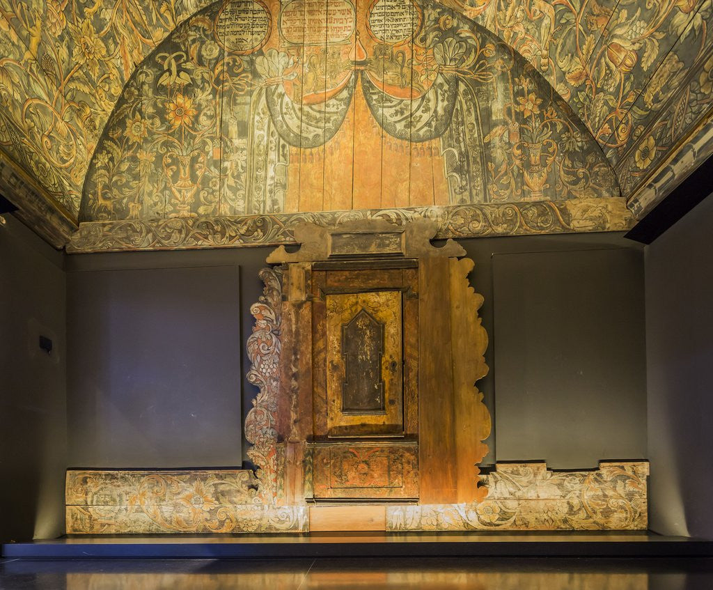 Detail of Givat Ram, Israel Museum, Jewish Art and Life Wing, Interior of the Horb synagogue (Horb am Main, Germany, AD 1735, Artist: Eliezer Sussman of Brody) by Anonymous