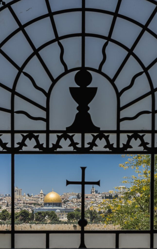 Detail of View of the Old Town with the Dome of the Rock from the Catholic Franciscan church of Dominus Flevit by Anonymous