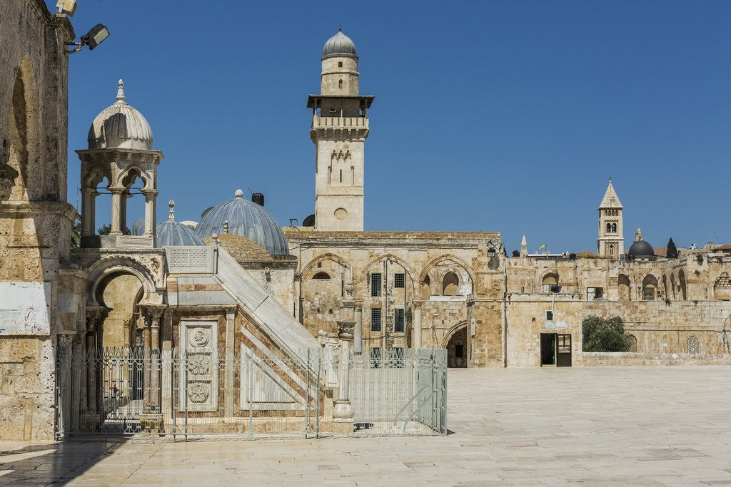 Detail of Old City, Temple Mount, the Summer Pulpit and a minaret by Anonymous