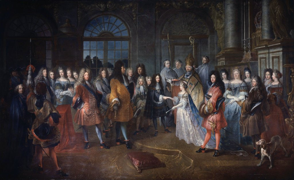 Detail of Marriage of Louis of France to Princess Marie Adelaide of Savoy by Antoine Dieu