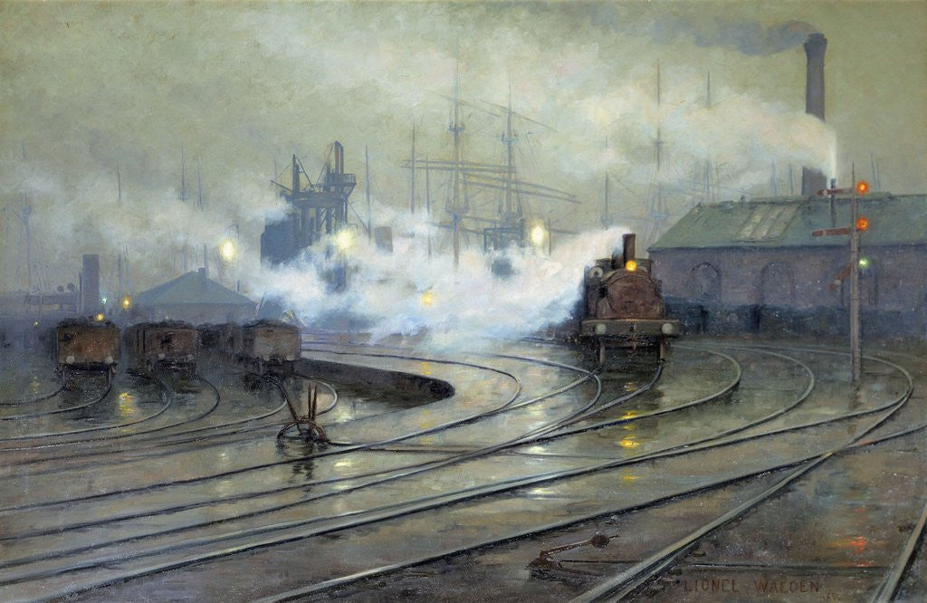 Detail of Cardiff Docks by Lionel Walden