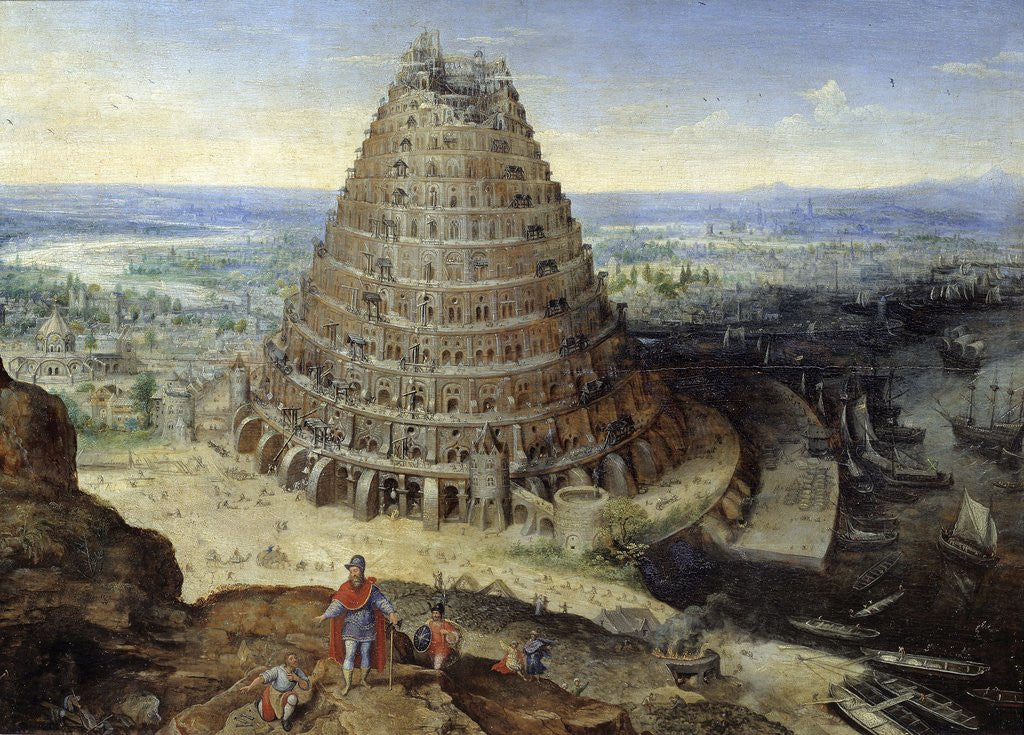 Detail of The Tower of Babel by Lucas van Valckenborch