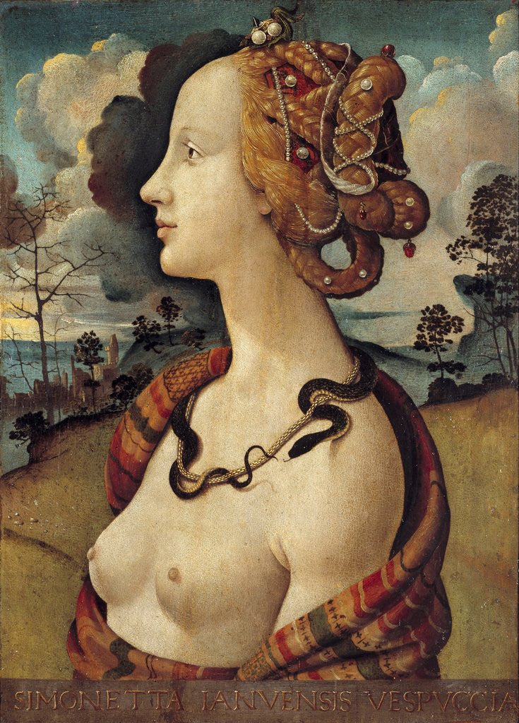 Detail of Portrait of a woman named Simonetta Vespucci - by Piero di Cosimo