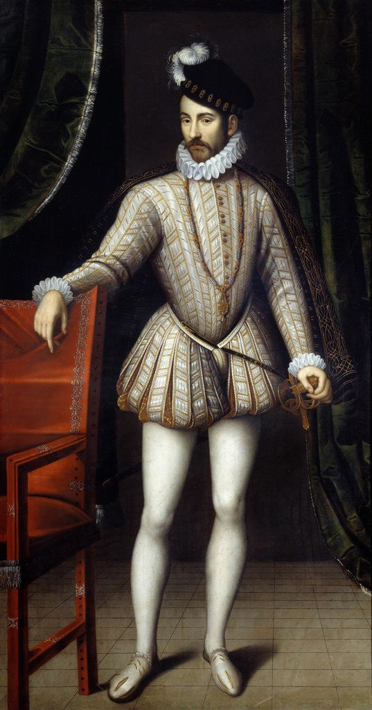 Detail of Portrait of Charles IX, king of France - by Francois Clouet