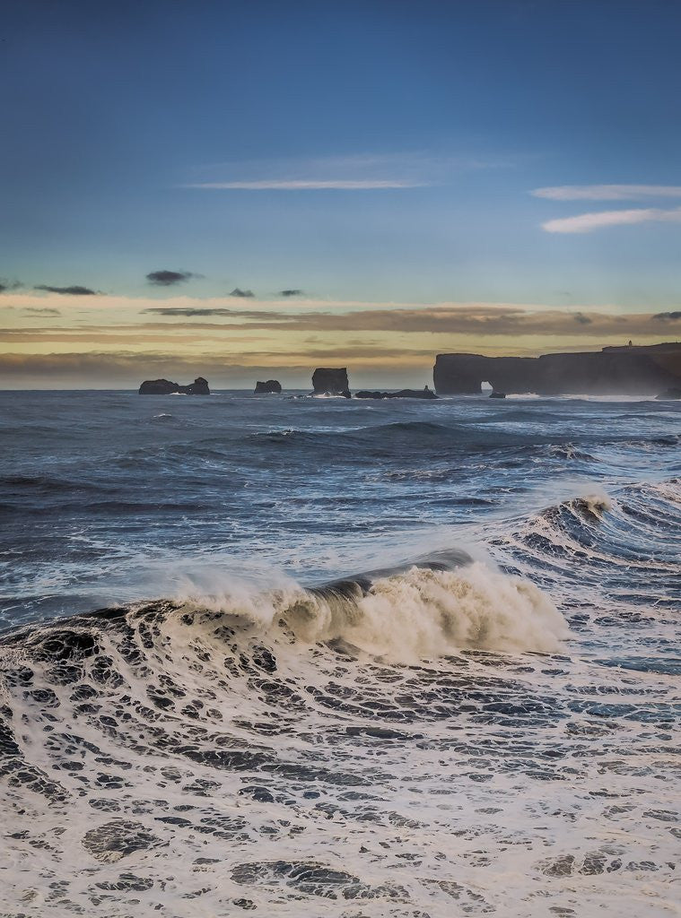 Detail of Waves crashing on the beach, Dyrholaey, Iceland by Anonymous
