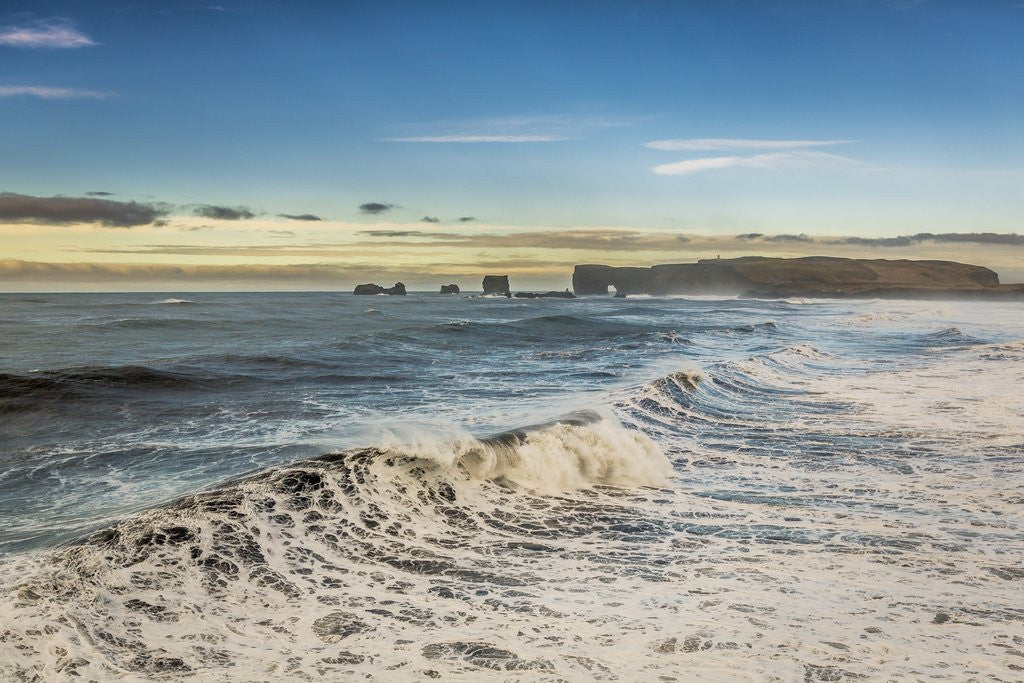 Detail of Waves crashing on the beach, Dyrholaey, Iceland by Anonymous