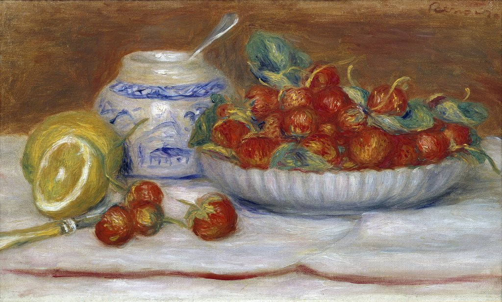 Detail of The strawberries - by Pierre Auguste Renoir