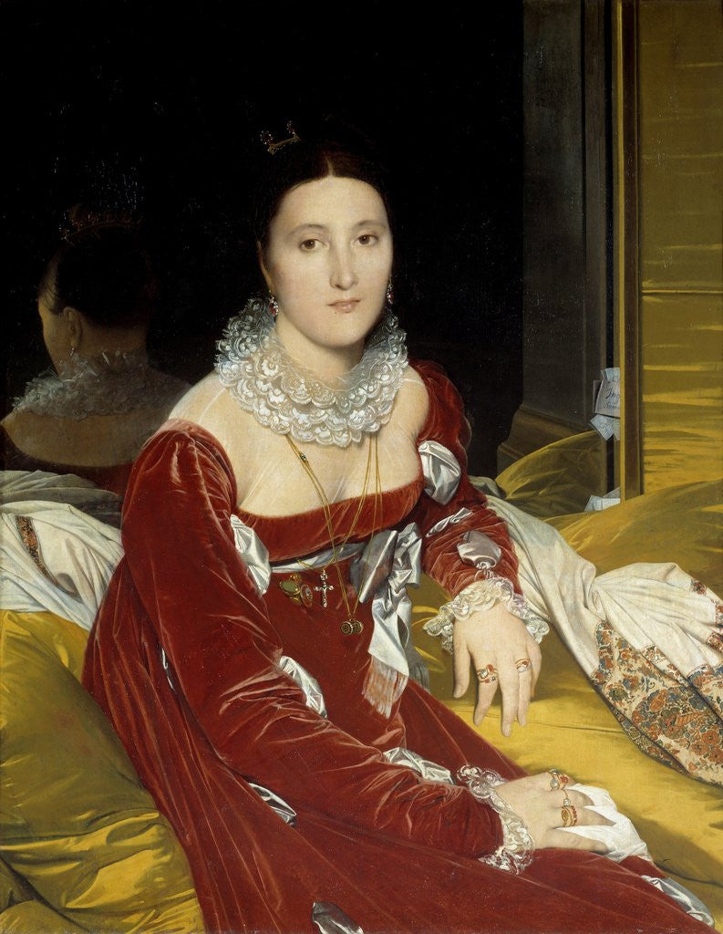 Detail of Portrait of Madame de Senonnes by Jean Auguste Dominique Ingres