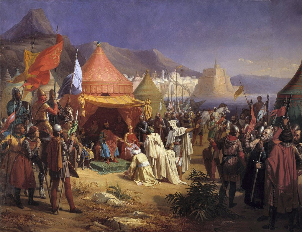 Detail of The Taking of Tripoli, April 1102 by Charles Alexandre Debacq