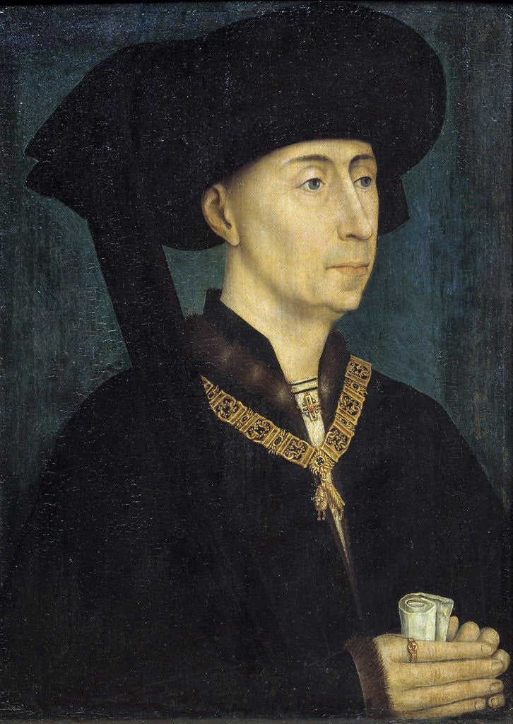 Detail of Portrait of Philip III of Burgundy called Philip the Good by Rogier van der Weyden