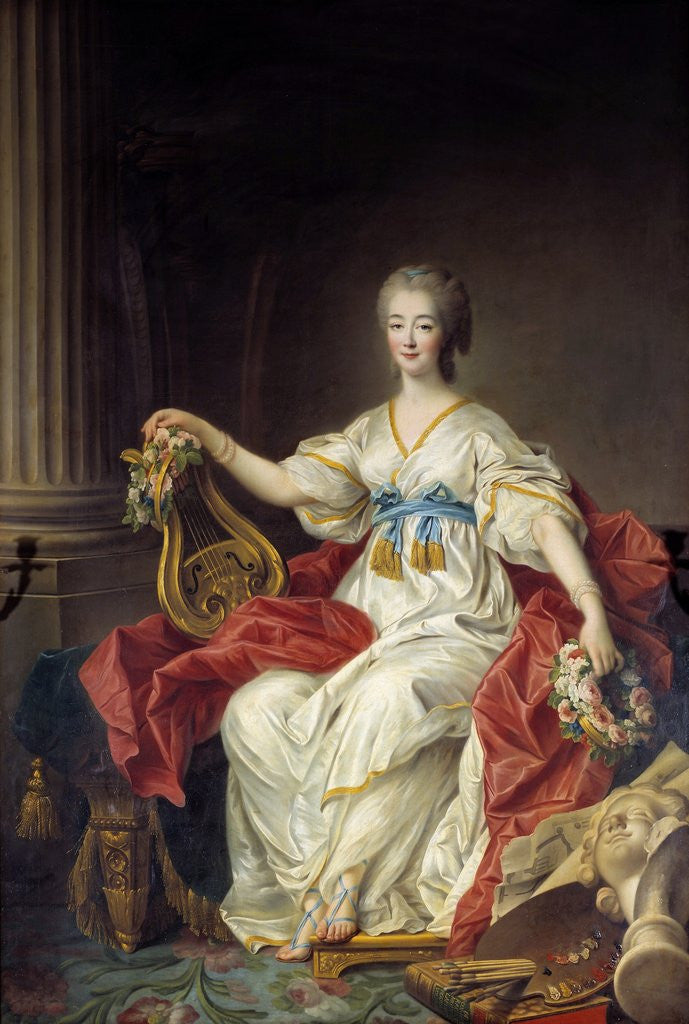 Detail of Portrait of Madame Du Barry by Francois-Hubert Drouais