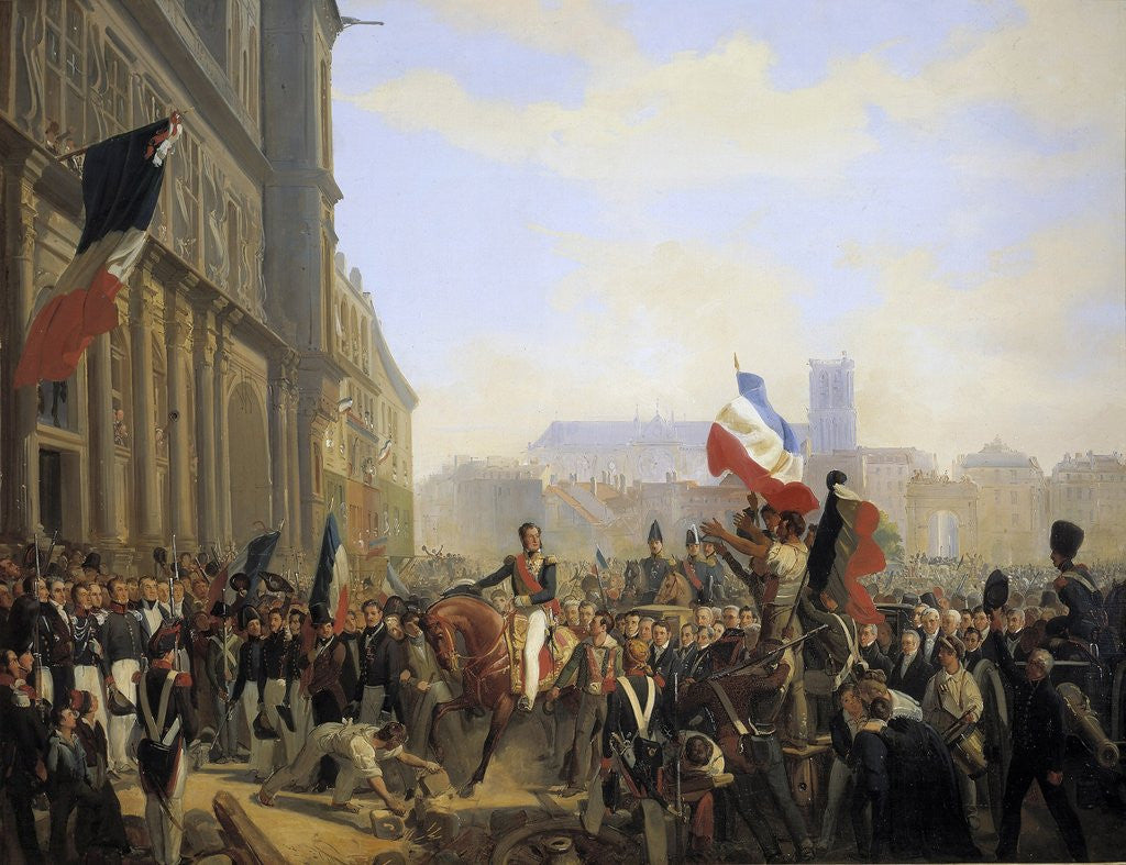 Detail of Louis Philippe, Duke of Orleans arriving to the City Hall in Paris by Eloi Firmin Feron