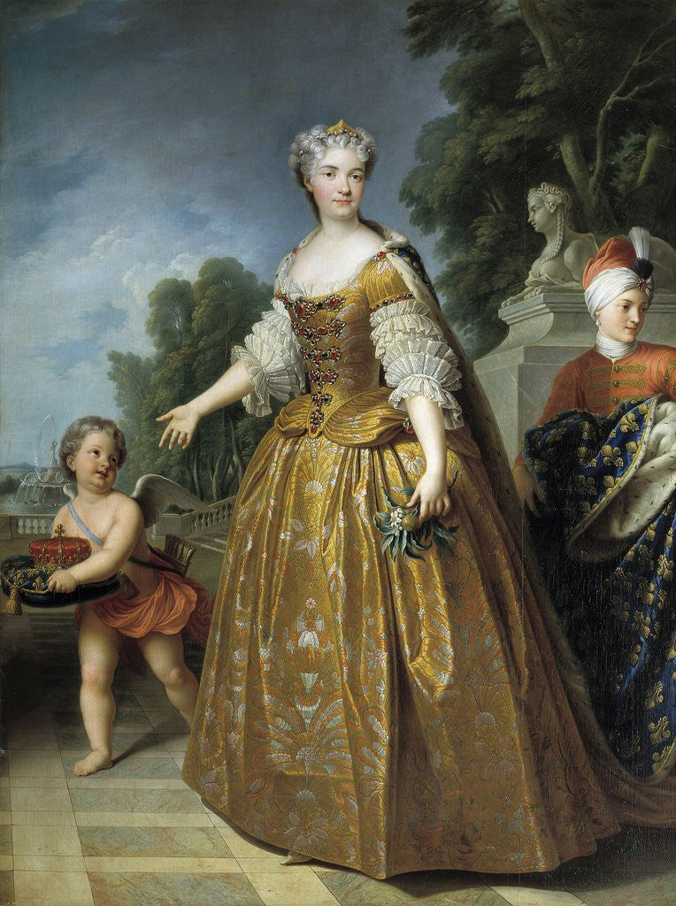 Detail of Portrait of Mary Lesczinska by Francois Stiemart