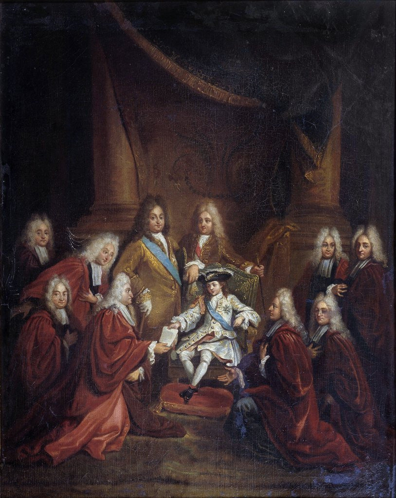 Detail of Louis XV granting patents of nobility to the Municipal Body of Paris by Louis Boullogne the Younger