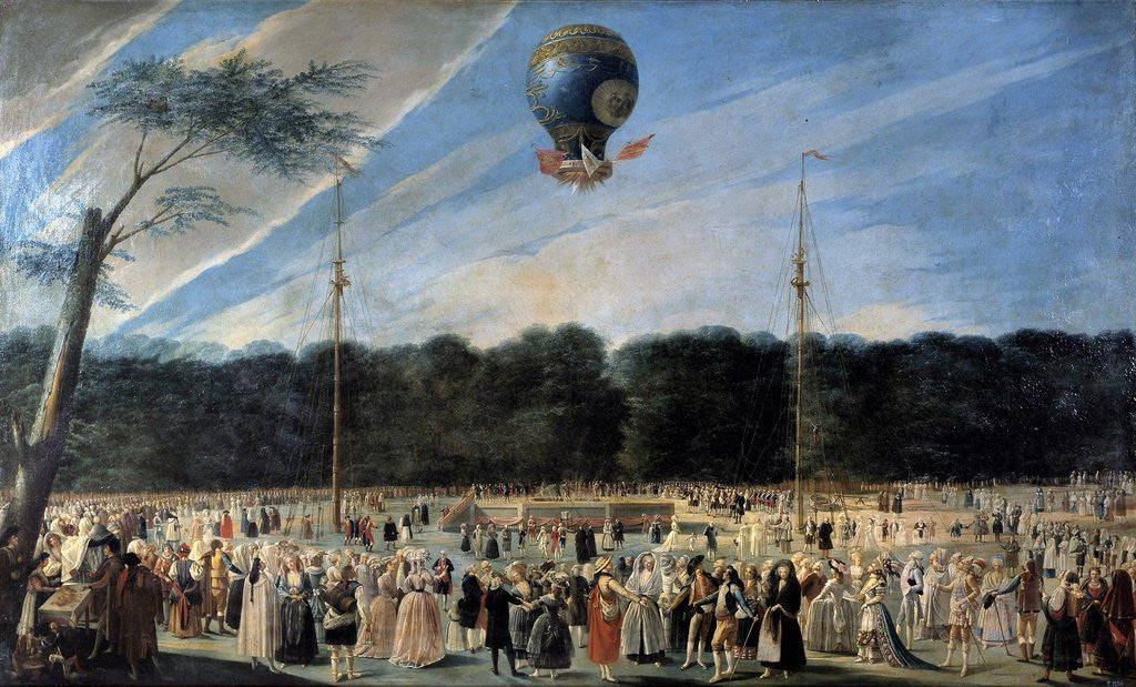 Detail of The Ascent of the Montgolfier Balloon at Aranjuez by Antonio Carnicero Mancio
