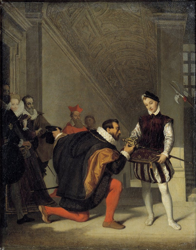 Detail of Don Pedro de Toledo kissing the sword of Henry IV in the Louvre by Jean Auguste Dominique Ingres