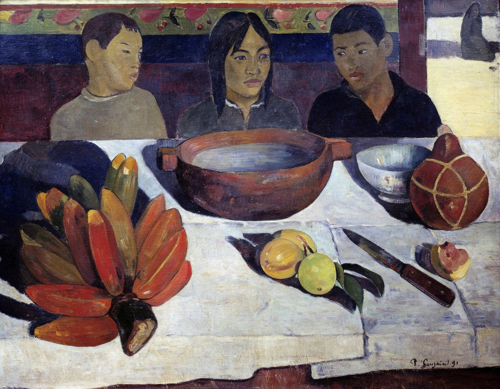 Detail of The Meal or The Bananas by Paul Gauguin