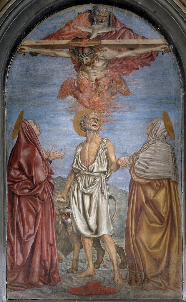 Detail of Holy Trinity with St. Jerome by Andrea del Castagno