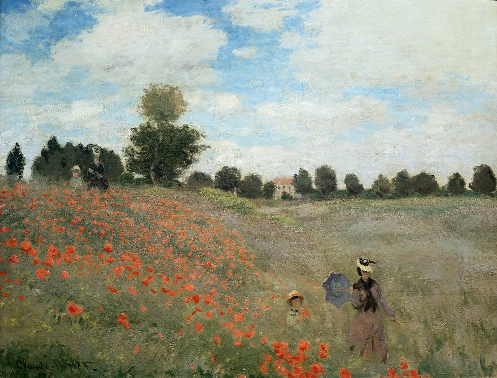 Detail of Poppy Field - by Claude Monet