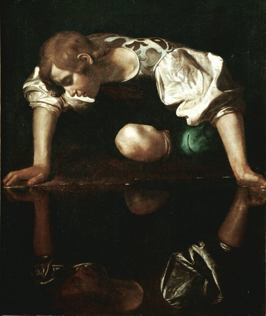 Detail of Narcissus by Michelangelo Merisi da Caravaggio