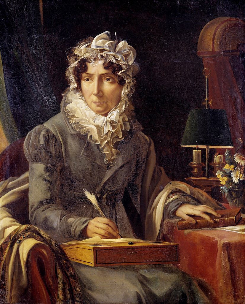 Detail of Portrait of Felicite Stephanie Ducrest by Louis Edouard Rioult