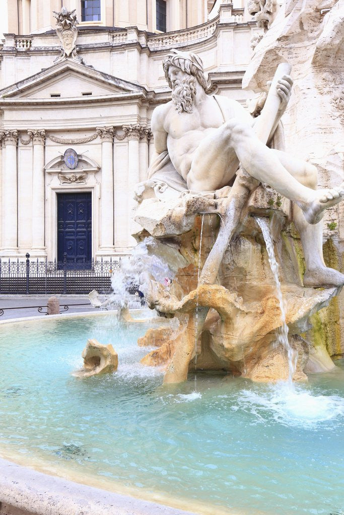 Detail of Navona square, Fontana dei Fiumi by Gian Lorenzo Bernini
