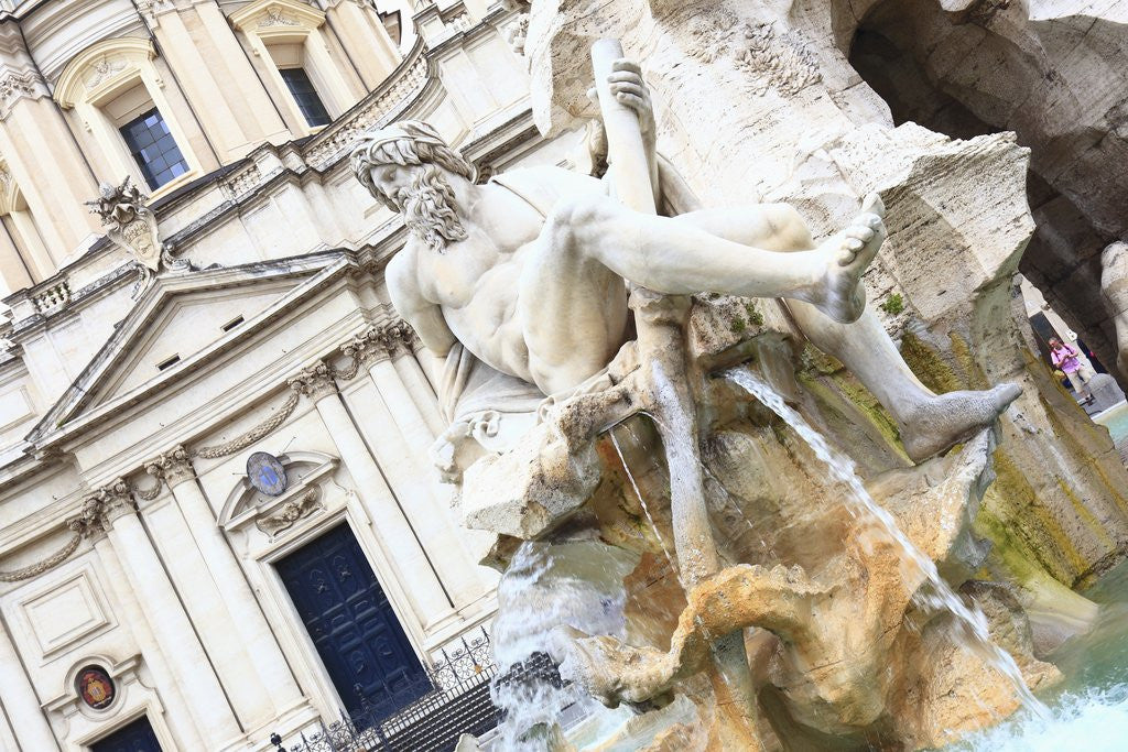 Detail of Navona square, Fontana dei Fiumi by Gian Lorenzo Bernini