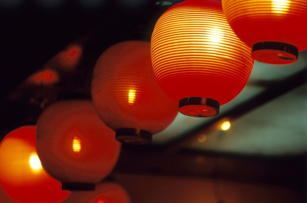 Detail of View of japanese lanterns, Dotombor, Osaka, Osaka Prefecture, Kinki Region, Honshu, Japan by Anonymous