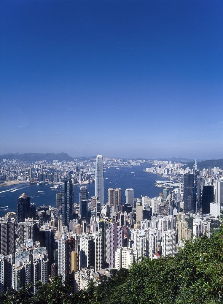Detail of Skyline of Hong Kong seen from Victoria Peak, China by Anonymous