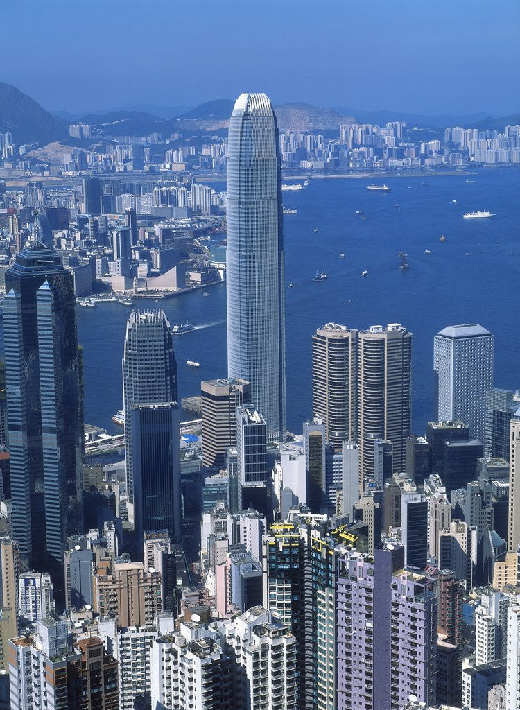 Detail of Skyline of Hong Kong seen from Victoria Peak, China by Anonymous
