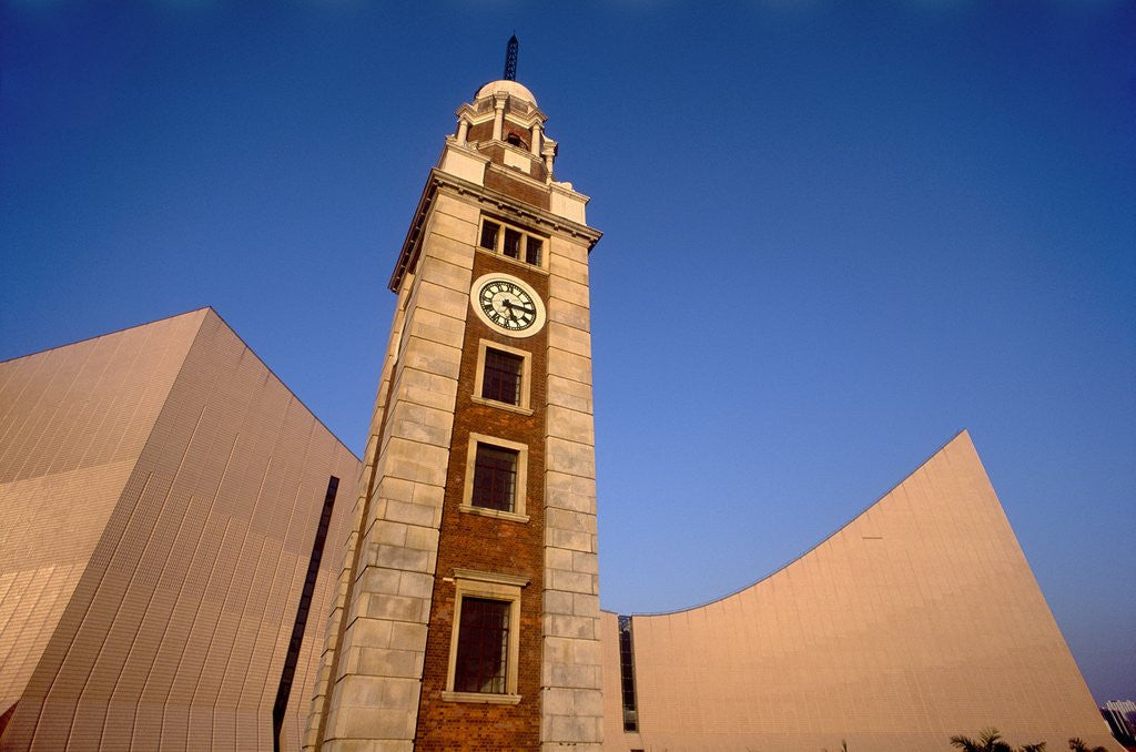 Detail of View of clock tower at Arts Centre, Tsim Sha Tsui, Kowloon, Hong Kong, China by Anonymous