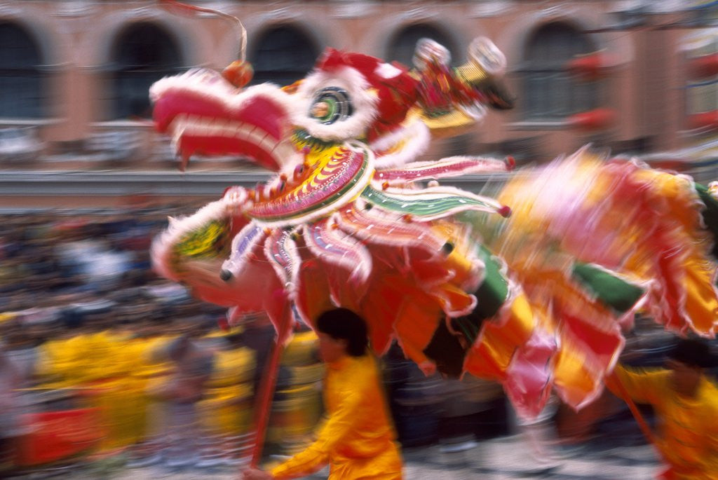Detail of Chinese Dragon dancing on New Year's Eve, Macau, China by Anonymous
