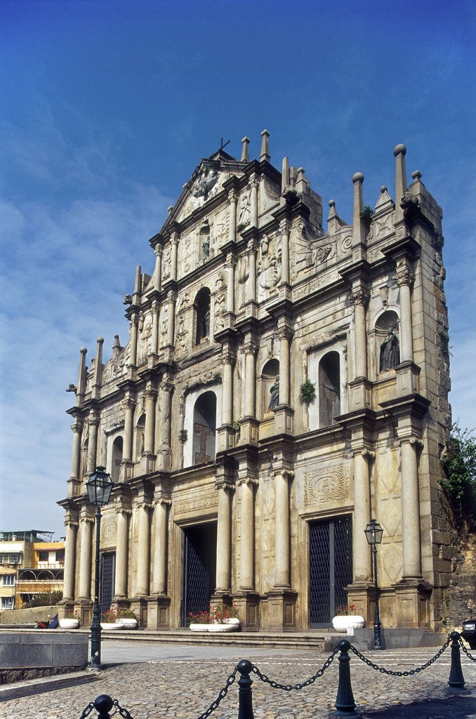 Detail of Portuguese ruins of St Paul, Macau, China by Anonymous