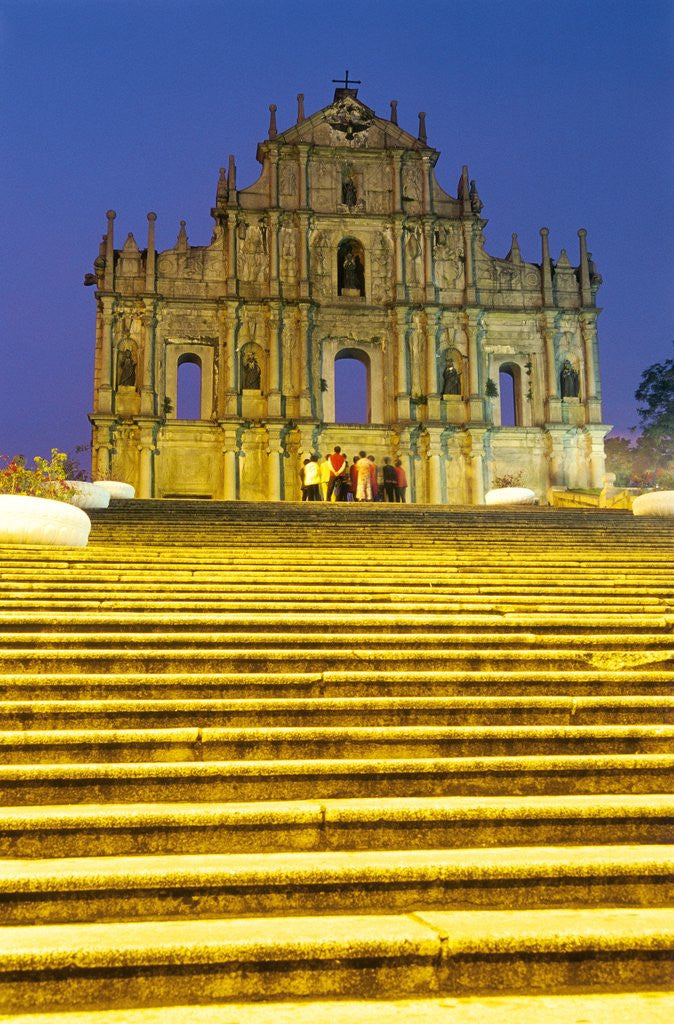 Detail of Portuguese ruins of St Paul, Macau, China by Anonymous