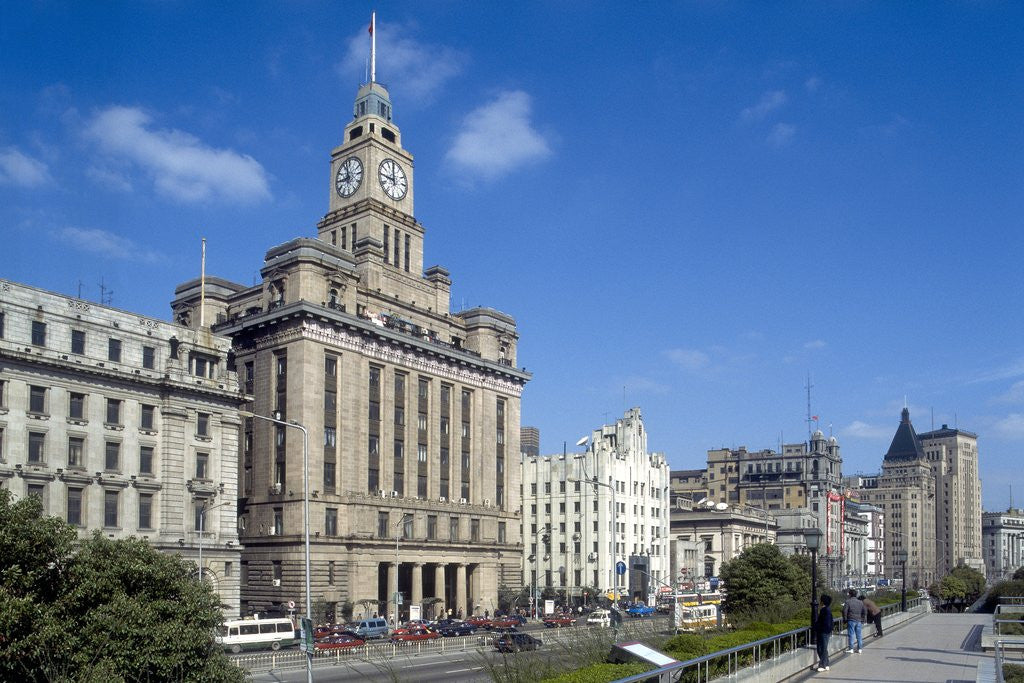 Detail of Customs House, The Bund, Whampoa River, Shanghai, China by Anonymous