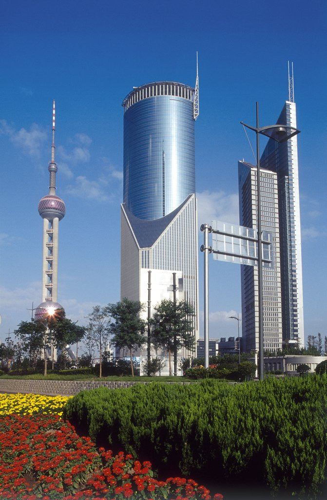 Detail of High Rise and TV Tower, Pudong, Shanghai, China by Anonymous