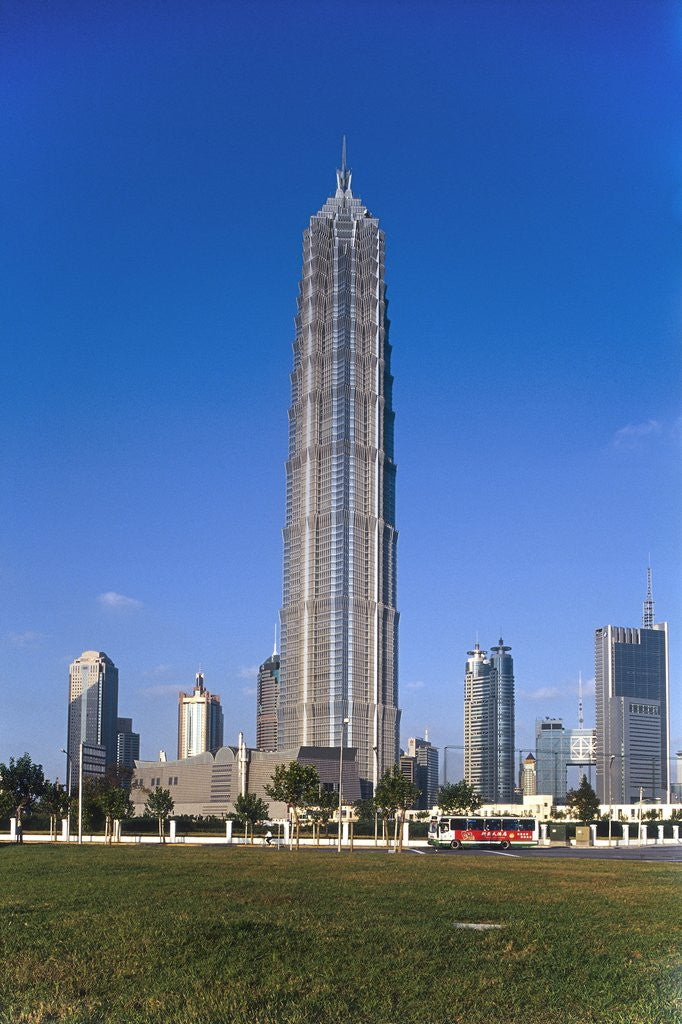 Detail of Jin Mao Building, Pudong, Shanghai, China by Anonymous