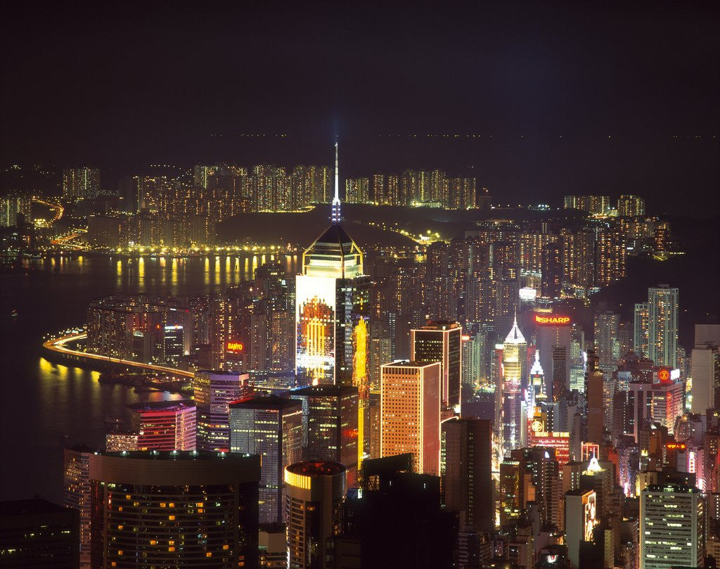 Detail of Central Plaza Building, Victoria Harbor, Wanchai, Hong Kong, China by Anonymous