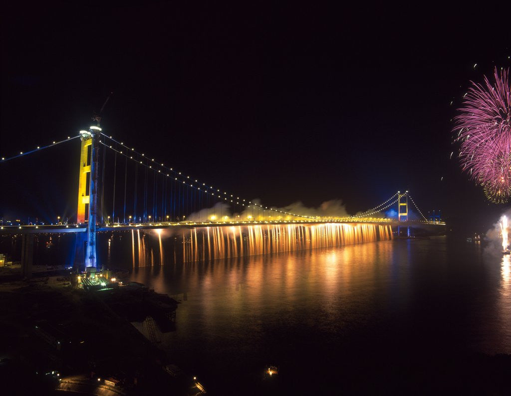 Detail of Tsing Ma Bridge, Hong Kong, China by Anonymous